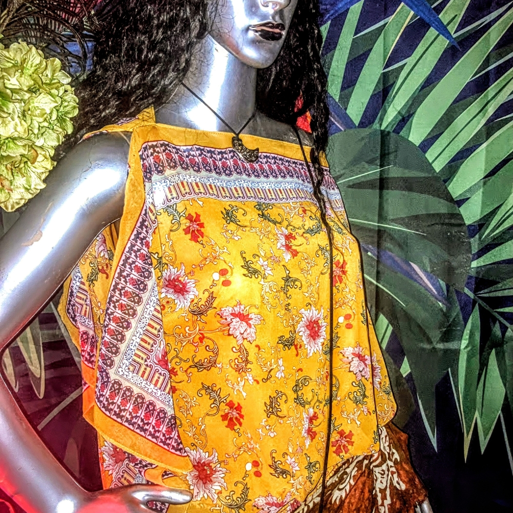 Max Studio Boho Yellow and Red Patterned Top NWT - image 4